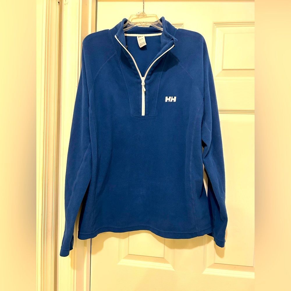 Helly Hansen Blue Half Zip mens Fleece Pullover Size XL